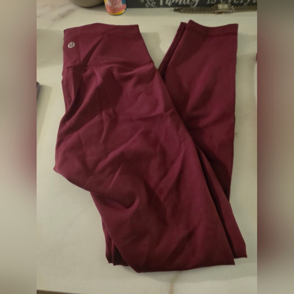 Lululemon Athletica Olive Green and Burgundy Leggings - Picture 2 of 4